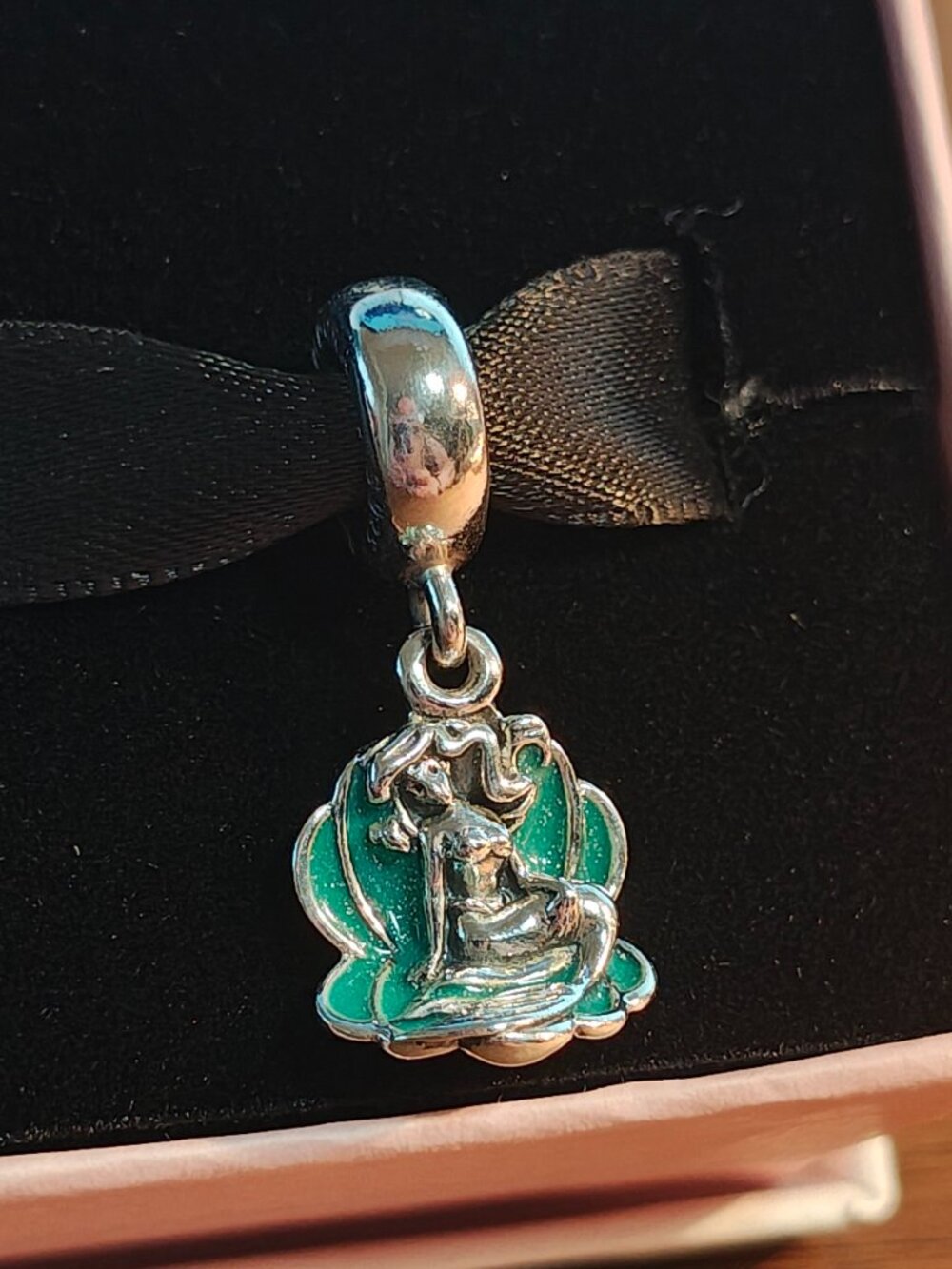 Authentic Pandora Disney Ariel Sea Shell Dangle 791895EN111 Retired Mermaid